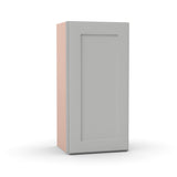 Liberty Shaker Ashen - 15 Inch Height Single Door Wall Cabinet - 15" Width x 30" Height x 12" Depth