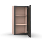 Liberty Shaker Grey - 15 Inch Height Single Door Wall Cabinet - 15" Width x 30" Height x 12" Depth