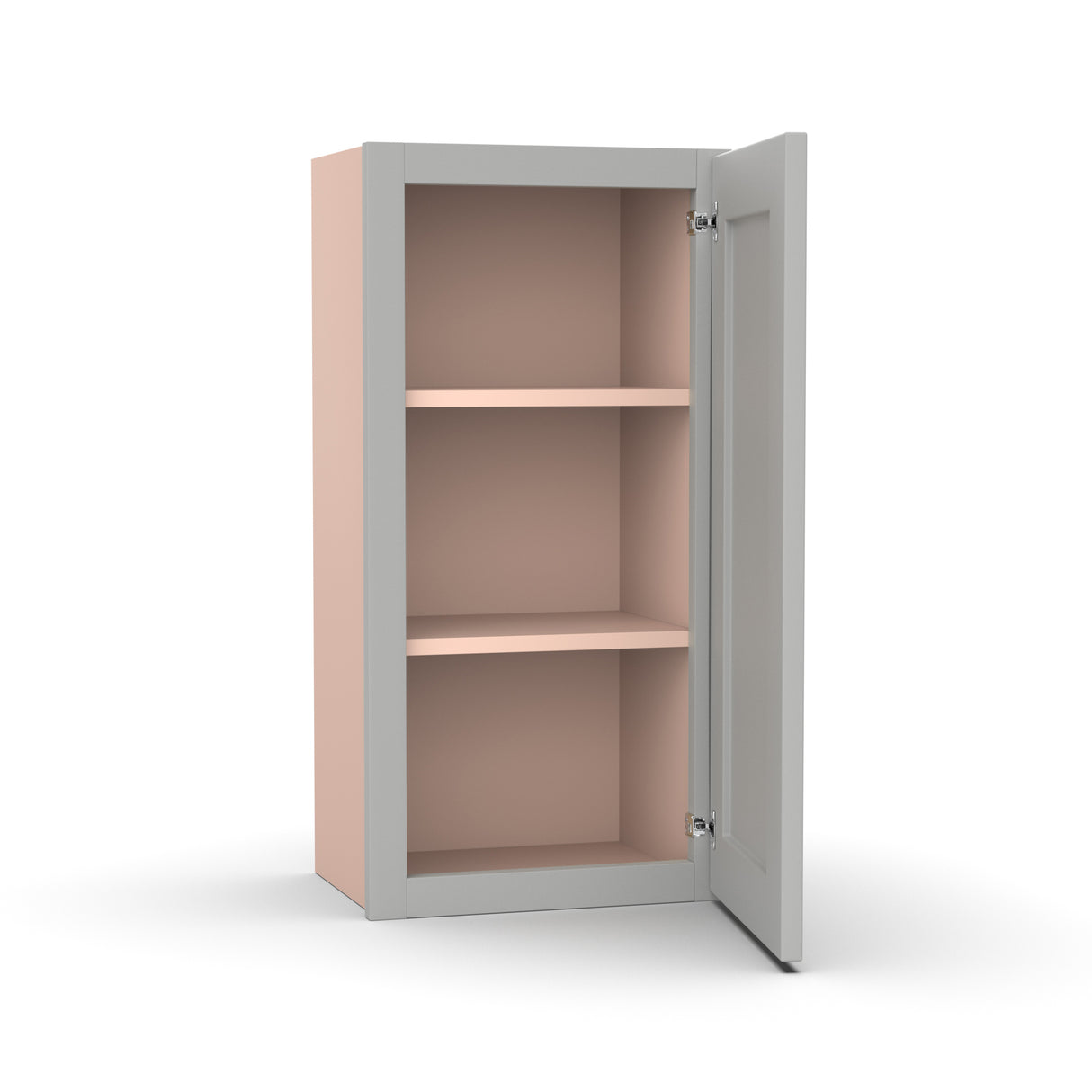 Liberty Shaker Ashen - 15 Inch Height Single Door Wall Cabinet - 15" Width x 30" Height x 12" Depth
