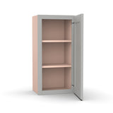 Liberty Shaker Ashen - 15 Inch Height Single Door Wall Cabinet - 15" Width x 30" Height x 12" Depth