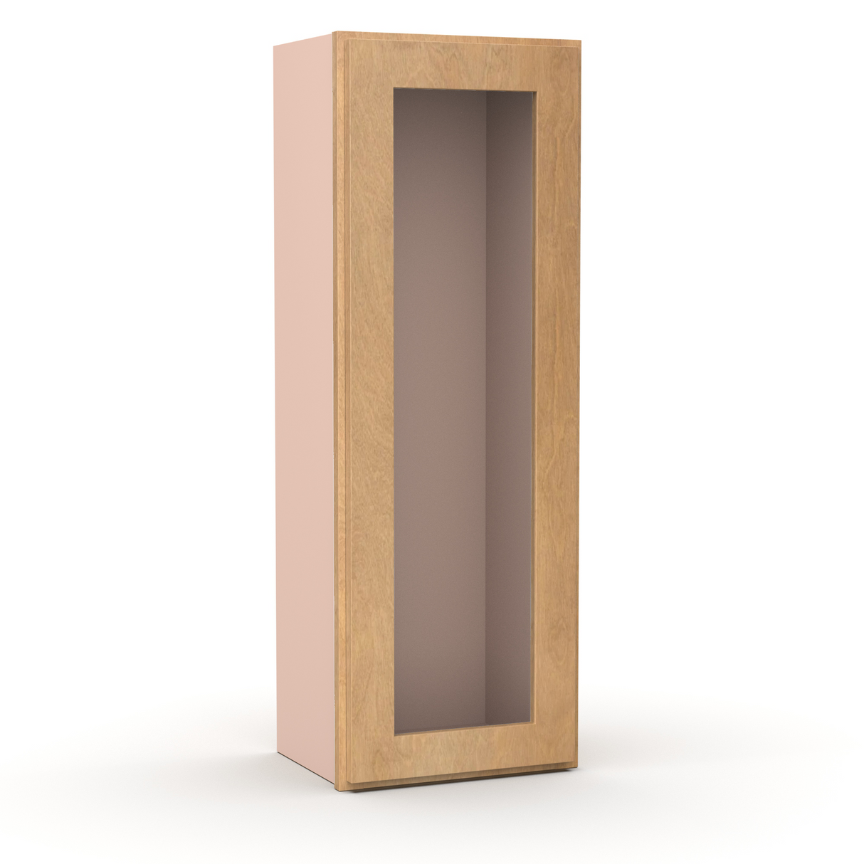 Liberty Shaker Karamel - 15 Inch Single Glass Door Wall Cabinet - 15" Width x 42" Height x 12" Depth