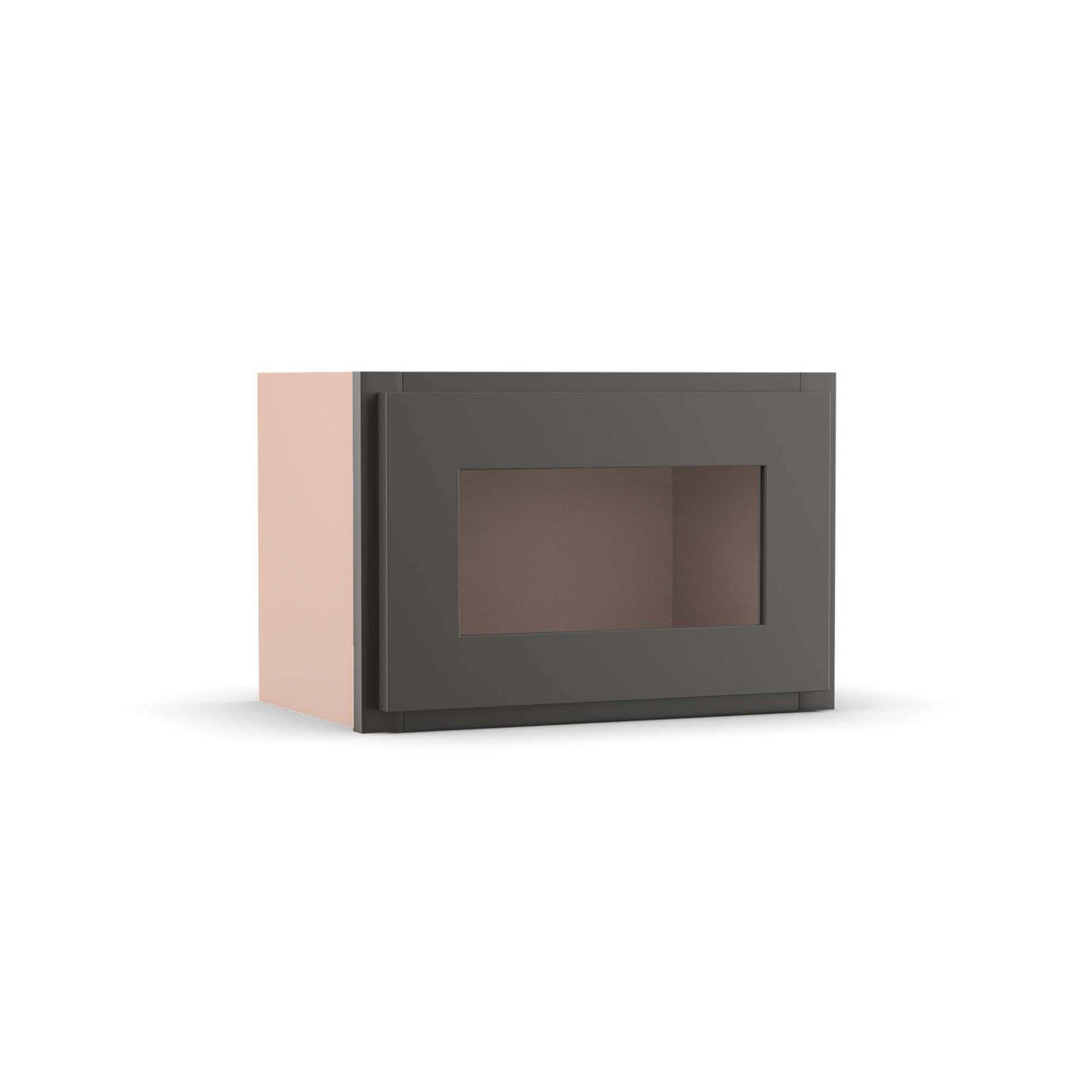 Liberty Shaker Grey - 18 Inch Single Glass Door Wall Cabinet - 18" Width x 12" Height x 12" Depth