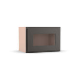 Liberty Shaker Grey - 18 Inch Single Glass Door Wall Cabinet - 18" Width x 12" Height x 12" Depth