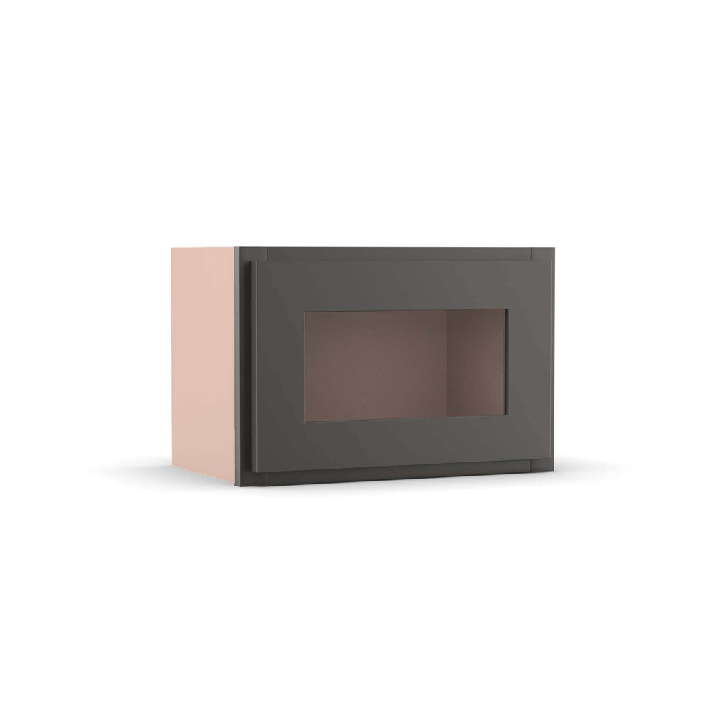 Liberty Shaker Grey - 18 Inch Single Glass Door Wall Cabinet - 18