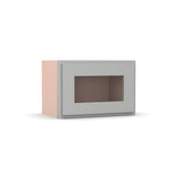 Liberty Shaker Ashen - 18 Inch Single Glass Door Wall Cabinet - 18" Width x 12" Height x 12" Depth