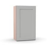 Liberty Shaker Ashen - 18 Inch Height Single Door Wall Cabinet - 18" Width x 30" Height x 12" Depth