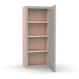 Liberty Shaker Ashen - 18 Inch Height Single Door Wall Cabinet - 18" Width x 42" Height x 12" Depth