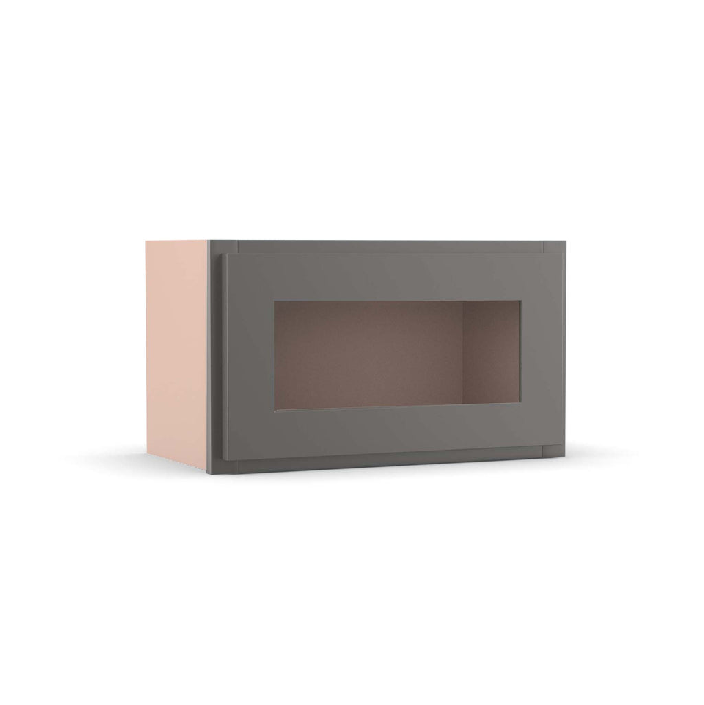 Liberty Shaker Grey - 21 Inch Single Glass Door Wall Cabinet - 21