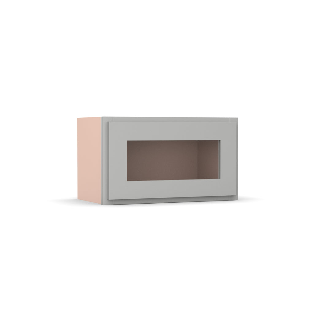 Liberty Shaker Ashen - 21 Inch Single Glass Door Wall Cabinet - 21