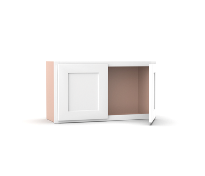 Liberty Shaker White 12"Height Single Door Wall Cabinet - 24"W x 12"H x 12"D
