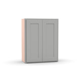 Liberty Shaker Ashen - 24 Inch Height Double Door Wall Cabinet - 24" Width x 30" Height x 12" Depth
