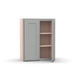 Liberty Shaker Ashen - 24 Inch Height Double Door Wall Cabinet - 24" Width x 30" Height x 12" Depth