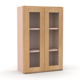 Liberty Shaker Karamel - 24 Inch Double Glass Door Wall Cabinet - 24" Width x 36" Height x 12" Depth
