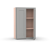 Liberty Shaker Ashen - 24 Inch Height Double Door Wall Cabinet - 24" Width x 36" Height x 12" Depth