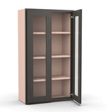 Liberty Shaker Grey - 24 Inch Double Glass Door Wall Cabinet - 24" Width x 42" Height x 12" Depth