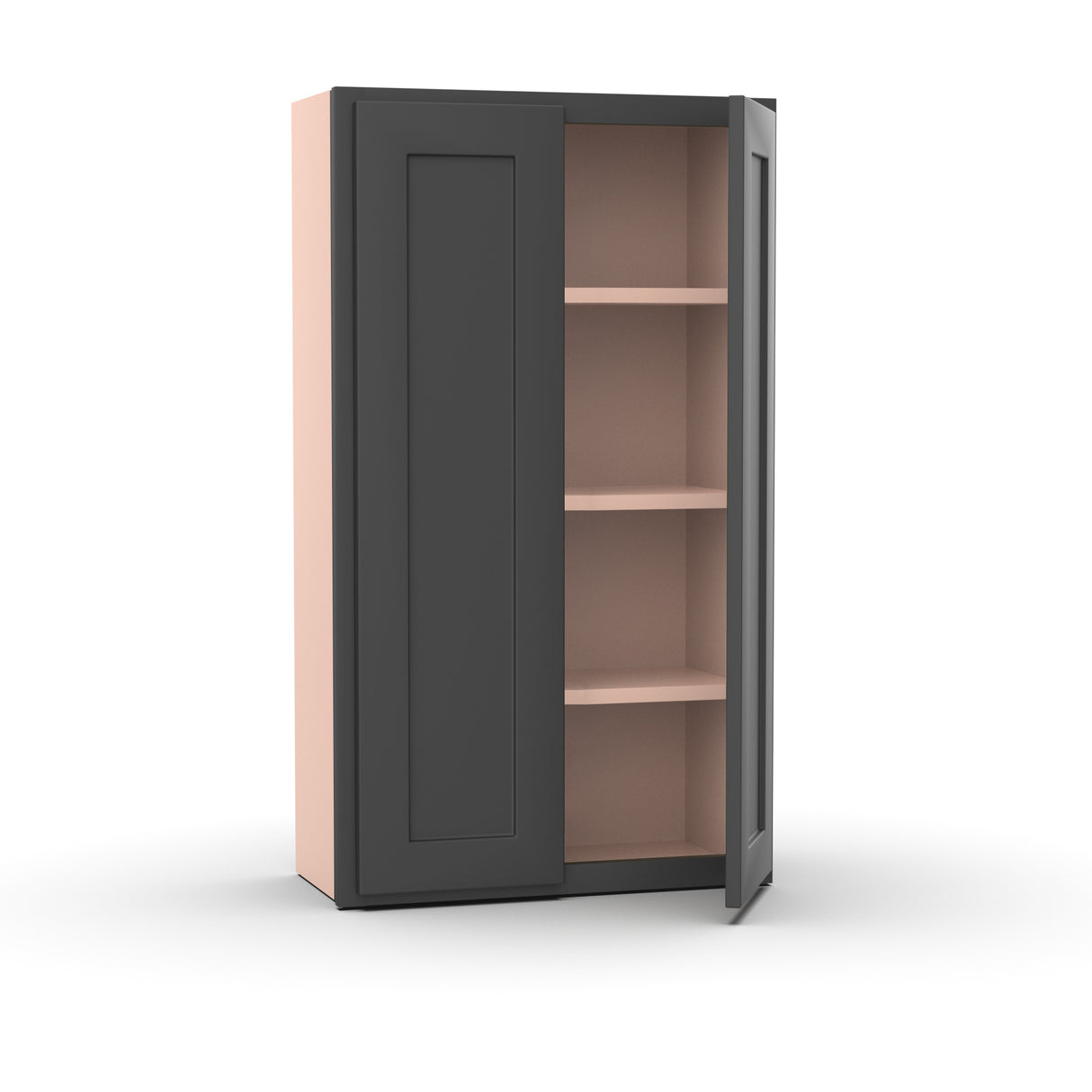 Liberty Shaker Grey - 24 Inch Height Double Door Wall Cabinet - 24" Width x 42" Height x 12" Depth
