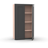 Liberty Shaker Grey - 24 Inch Height Double Door Wall Cabinet - 24" Width x 42" Height x 12" Depth