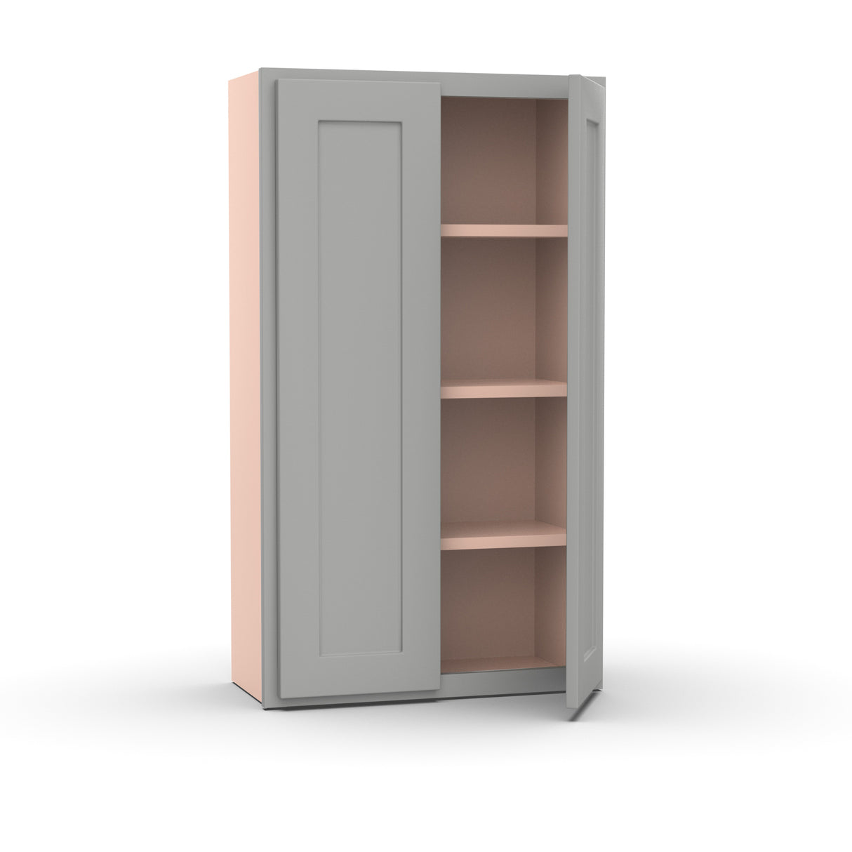 Liberty Shaker Ashen - 24 Inch Height Double Door Wall Cabinet - 24" Width x 42" Height x 12" Depth