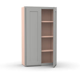 Liberty Shaker Ashen - 24 Inch Height Double Door Wall Cabinet - 24" Width x 42" Height x 12" Depth