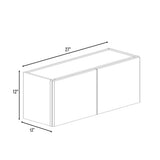 RTA - Avalon Ashen - Double Door Wall Cabinets - 27"W x 12"H x 12"D