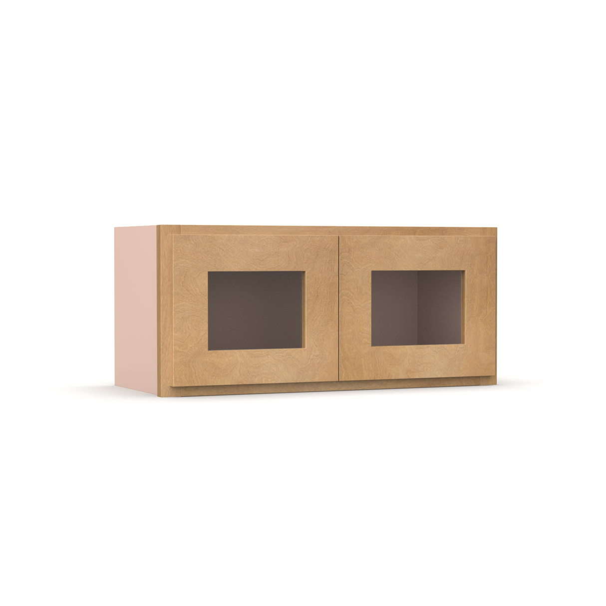 Liberty Shaker Karamel - 27 Inch Double Glass Door Wall Cabinet - 27" Width x 12" Height x 12" Depth