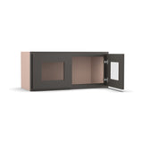 Liberty Shaker Grey - 27 Inch Double Glass Door Wall Cabinet - 27" Width x 12" Height x 12" Depth