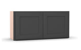 RTA - Liberty Shaker Grey - Double Door Wall Cabinets - 27"W x 12"H x 12"D