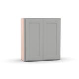Liberty Shaker Ashen - 27 Inch Height Double Door Wall Cabinet - 27" Width x 30" Height x 12" Depth