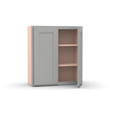 Liberty Shaker Ashen - 27 Inch Height Double Door Wall Cabinet - 27" Width x 30" Height x 12" Depth