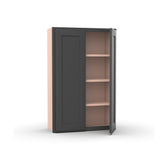 Liberty Shaker Grey - 27 Inch Height Double Door Wall Cabinet - 27" Width x 42" Height x 12" Depth