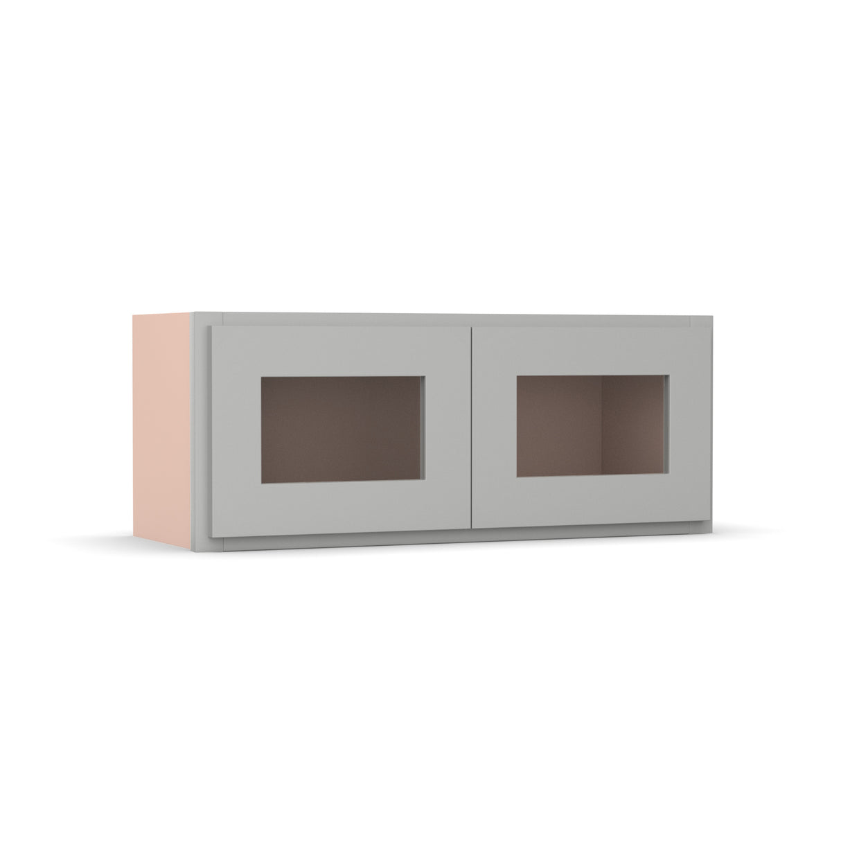 Liberty Shaker Ashen - 30 Inch Double Glass Door Wall Cabinet - 30" Width x 12" Height x 12" Depth