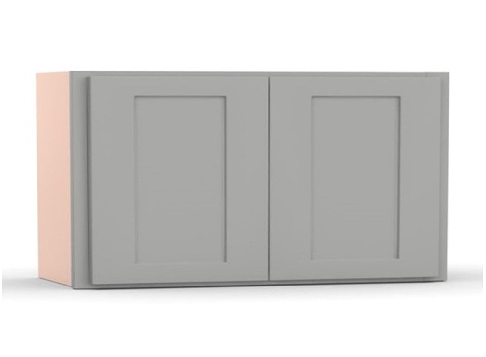Liberty Shaker Ashen - 30 Inch Height Double Door Wall Cabinet - 30" Width x 12" Height x 12" Depth