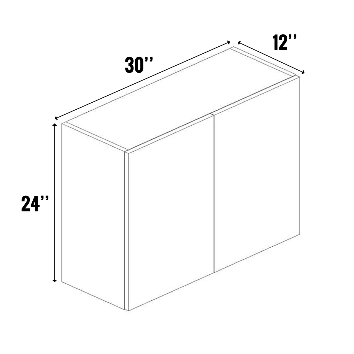 RTA - Olmo Textured - Wall Cabinet - 30"W x 24"H x 12"D - Frameless Cabinet