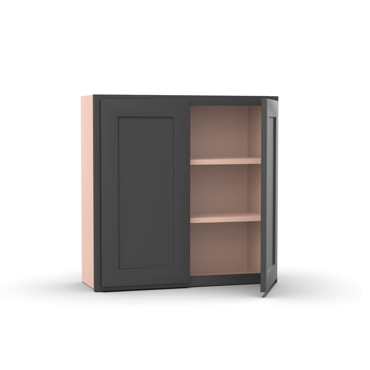 Liberty Shaker Grey - 30 Inch Height Double Door Wall Cabinet - 30" Width x 30" Height x 12" Depth