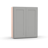 Liberty Shaker Ashen - 30 Inch Height Double Door Wall Cabinet - 30" Width x 36" Height x 12" Depth