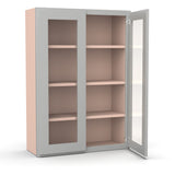 Liberty Shaker Ashen - 30 Inch Double Glass Door Wall Cabinet - 30" Width x 42" Height x 12" Depth