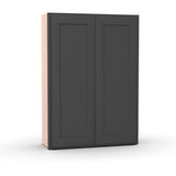 Liberty Shaker Grey - 30 Inch Height Double Door Wall Cabinet - 30" Width x 42" Height x 12" Depth