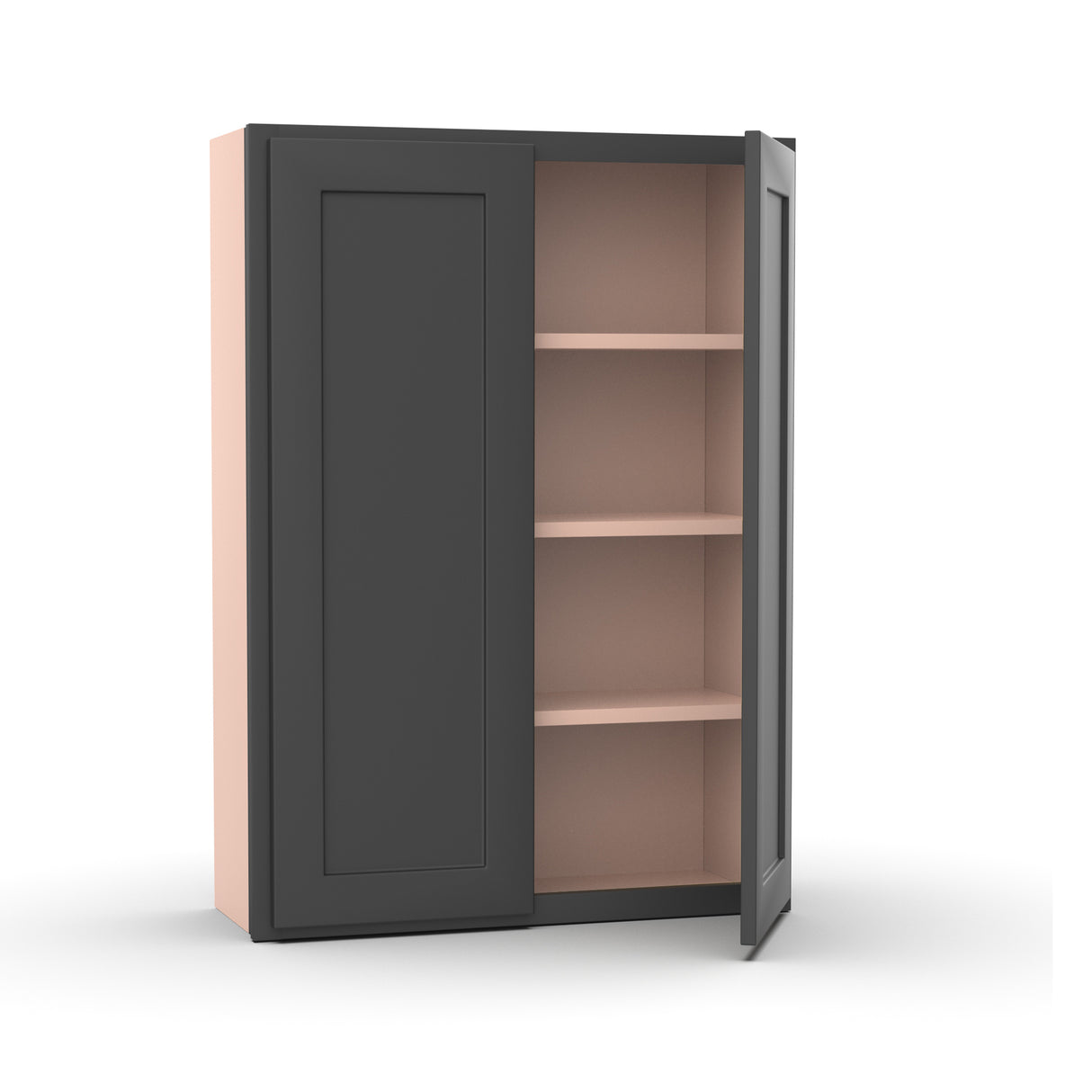 Liberty Shaker Grey - 30 Inch Height Double Door Wall Cabinet - 30" Width x 42" Height x 12" Depth