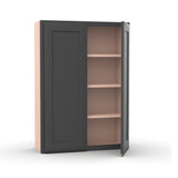 Liberty Shaker Grey - 30 Inch Height Double Door Wall Cabinet - 30" Width x 42" Height x 12" Depth