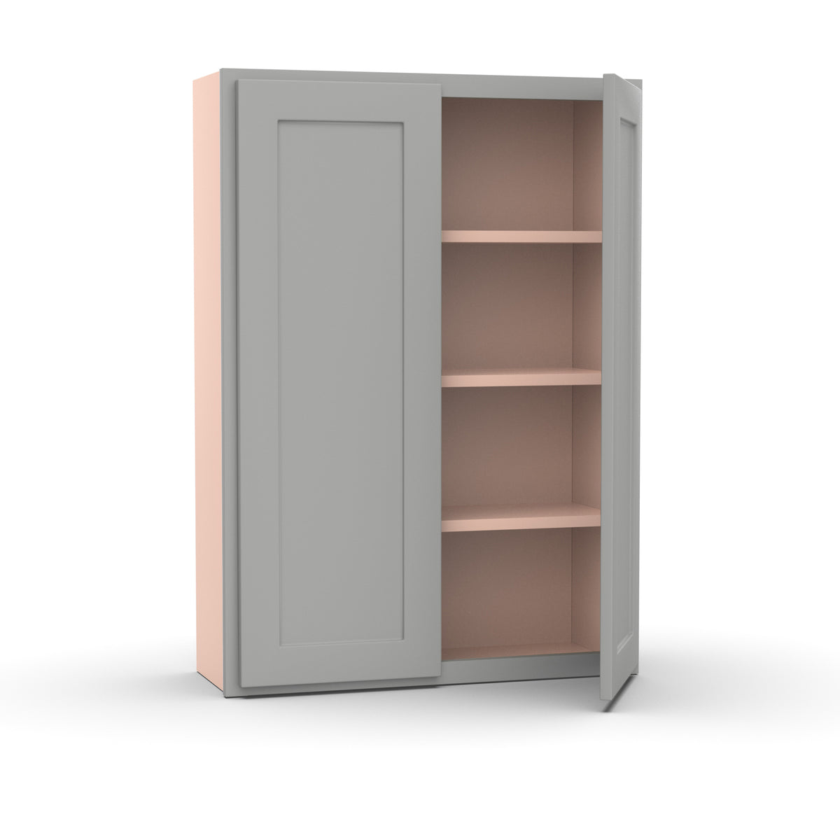 Liberty Shaker Ashen - 30 Inch Height Double Door Wall Cabinet - 30" Width x 42" Height x 12" Depth