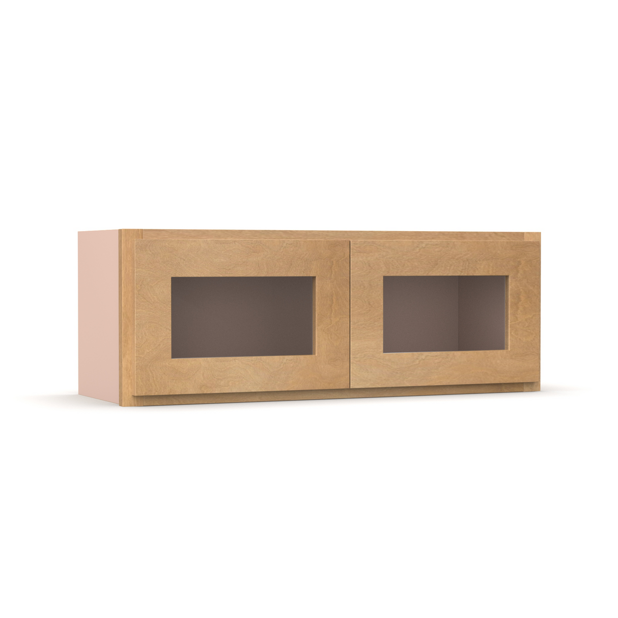 Liberty Shaker Karamel - 33 Inch Double Glass Door Wall Cabinet - 33" Width x 12" Height x 12" Depth