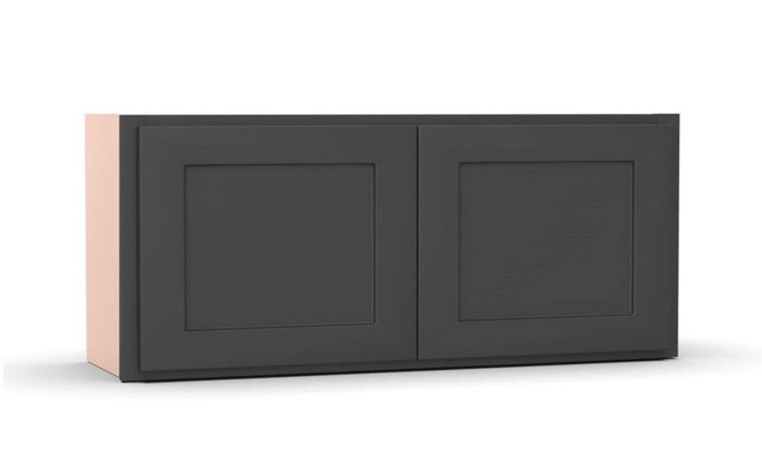 Liberty Shaker Grey - 33 Inch Height Double Door Wall Cabinet - 33" Width x 12" Height x 12" Depth