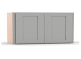 Liberty Shaker Ashen - 33 Inch Height Double Door Wall Cabinet - 33" Width x 12" Height x 12" Depth