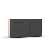Liberty Shaker Grey - 33 Inch Height Double Door Wall Cabinet - 33" Width x 18" Height x 12" Depth
