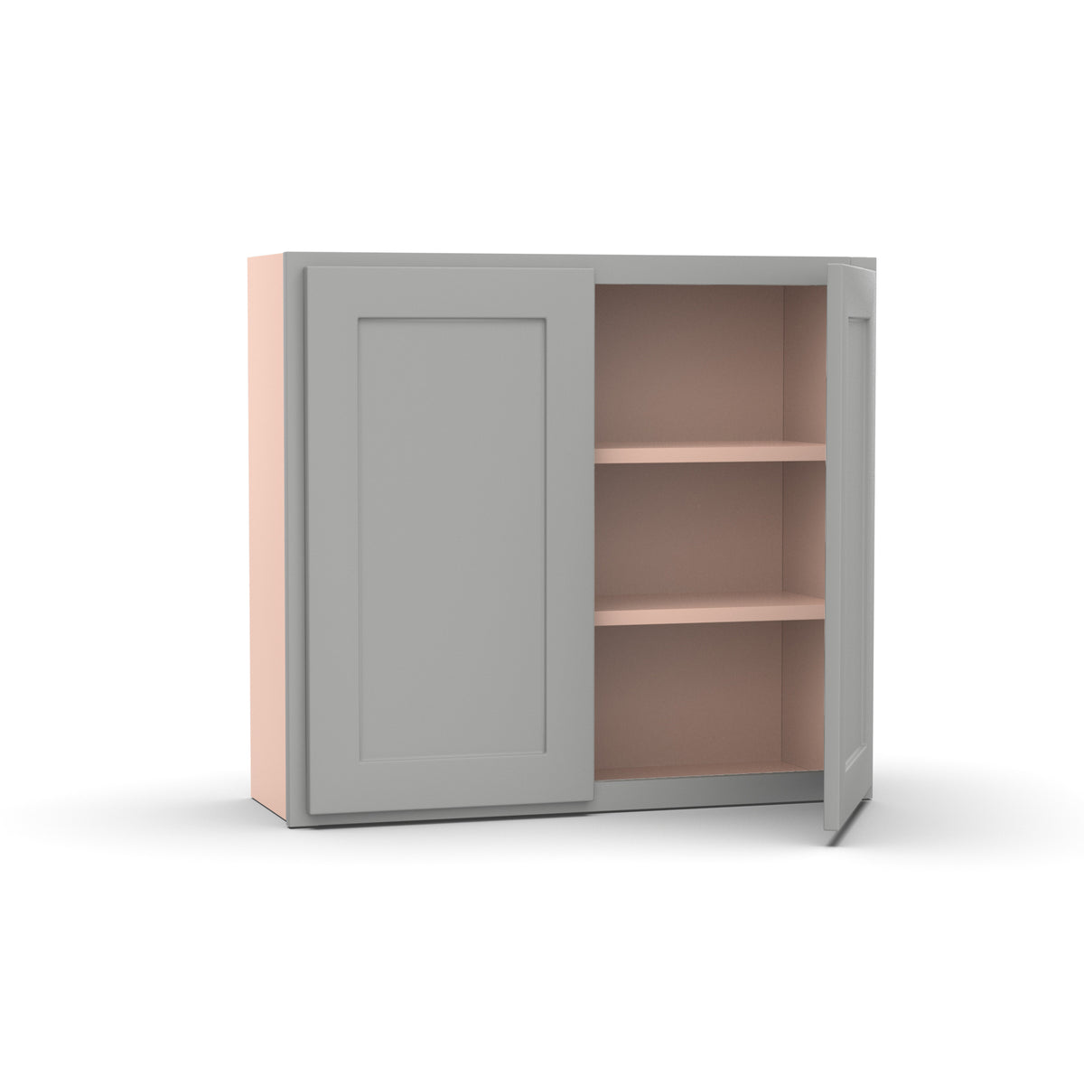 Liberty Shaker Ashen - 33 Inch Height Double Door Wall Cabinet - 33" Width x 30" Height x 12" Depth