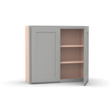 Liberty Shaker Ashen - 33 Inch Height Double Door Wall Cabinet - 33" Width x 30" Height x 12" Depth