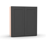 Liberty Shaker Grey - 33 Inch Height Double Door Wall Cabinet - 33" Width x 36" Height x 12" Depth