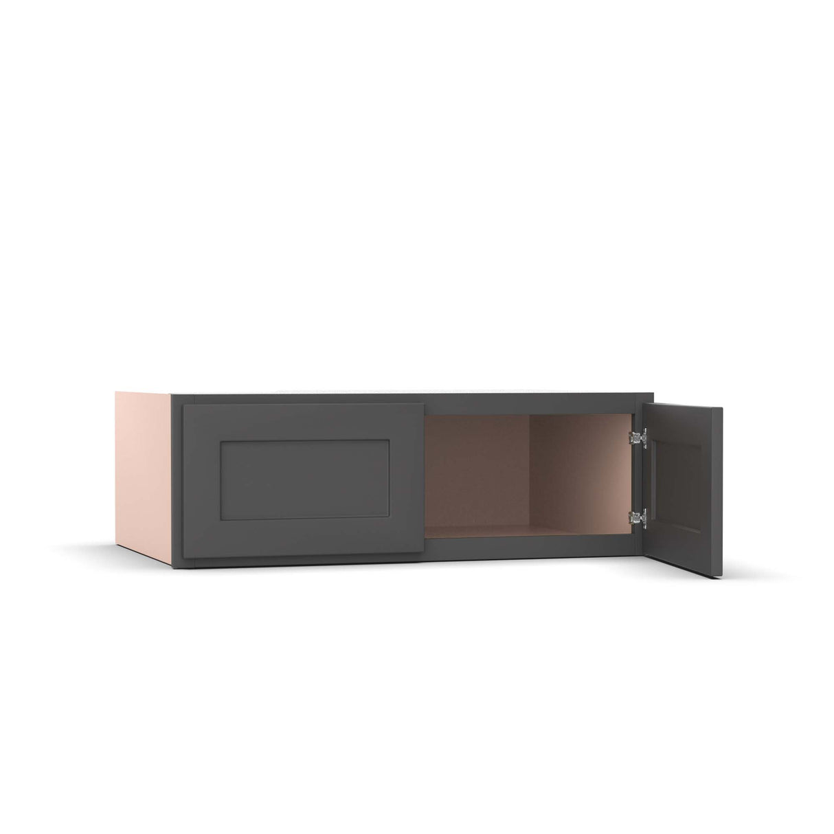 Liberty Shaker Grey - 36 Inch Deep Double Door Wall Cabinet - 36" Width x 12" Height x 24" Depth
