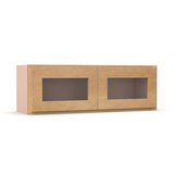 Liberty Shaker Karamel - 36 Inch Double Glass Door Wall Cabinet - 36" Width x 12" Height x 12" Depth