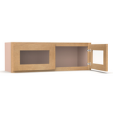 Liberty Shaker Karamel - 36 Inch Double Glass Door Wall Cabinet - 36" Width x 12" Height x 12" Depth
